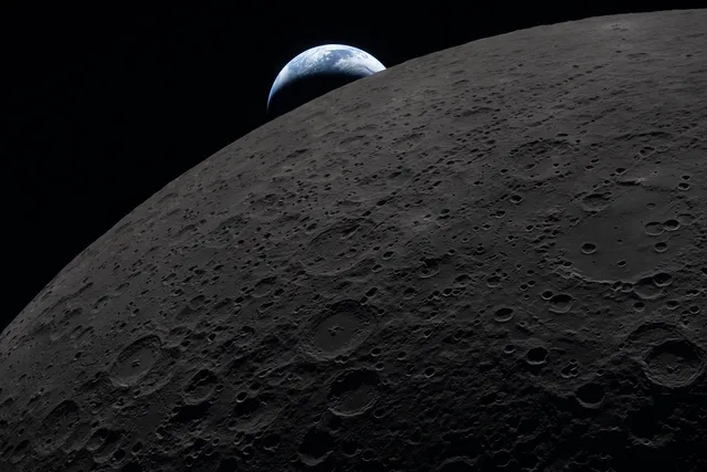 Artemis wallpaper: Earthset on the Far Side